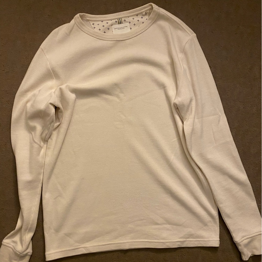 Denim & Flower Cream Long Sleeve Top